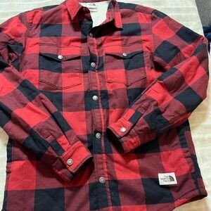 The North Face Red and Black Checkered Shaket/Jacket Small